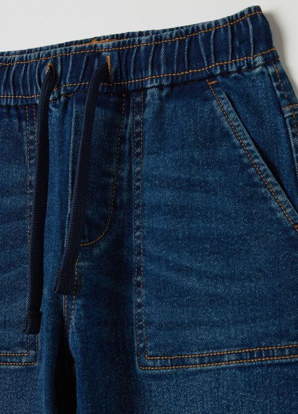 Ovs Joggers Relaxed Fit In Denim Con Coulisse