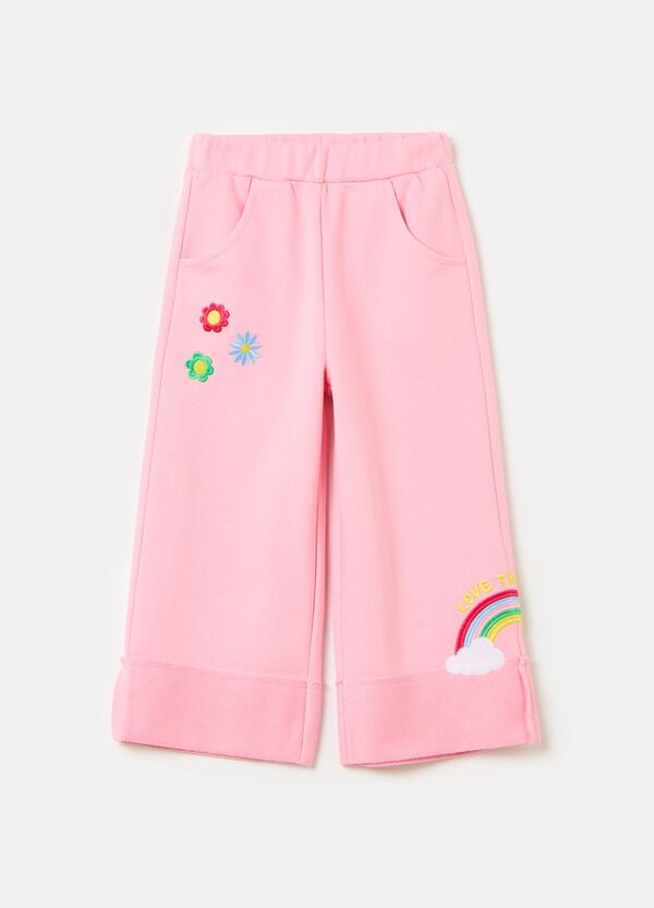 Ovs Joggers wide leg con ricamo