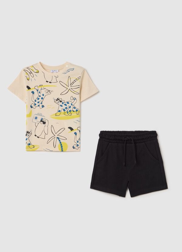 Ovs Jogging set in cotone con stampa animali