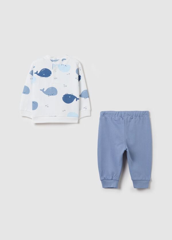 Ovs Jogging Set In Cotone Con Stampa Cetacei