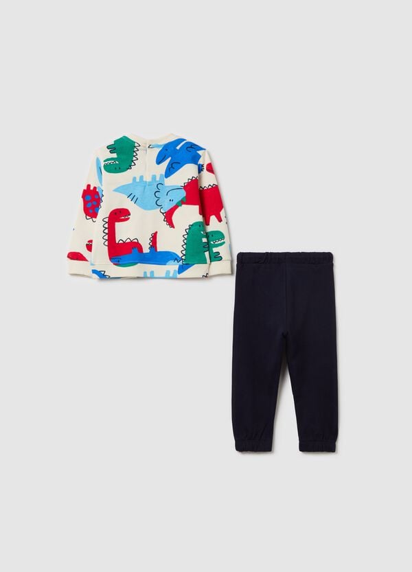 Ovs Jogging Set In Cotone Con Stampa Dinosauri
