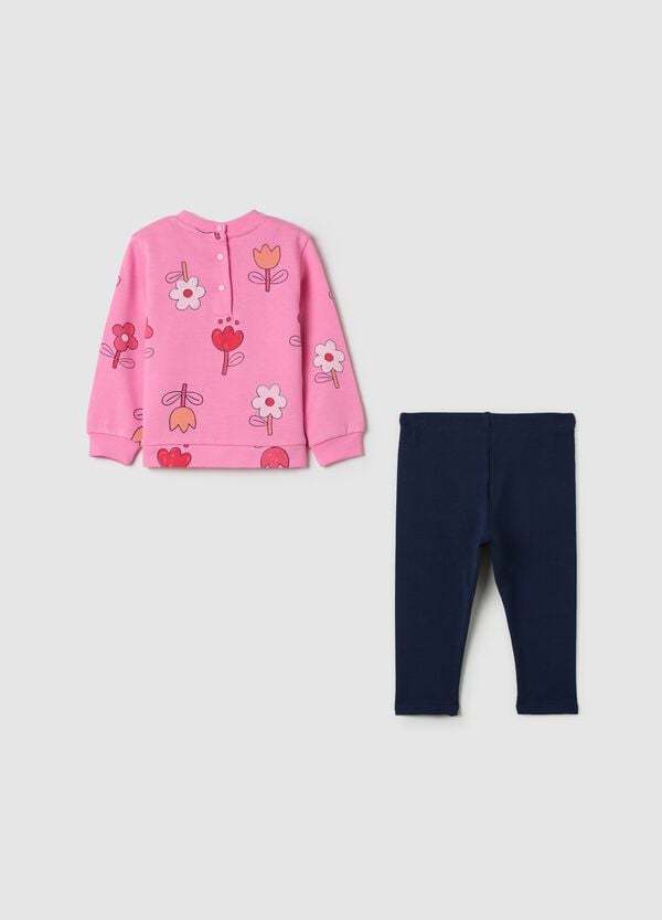Ovs Jogging Set In Cotone Con Stampa Fiori