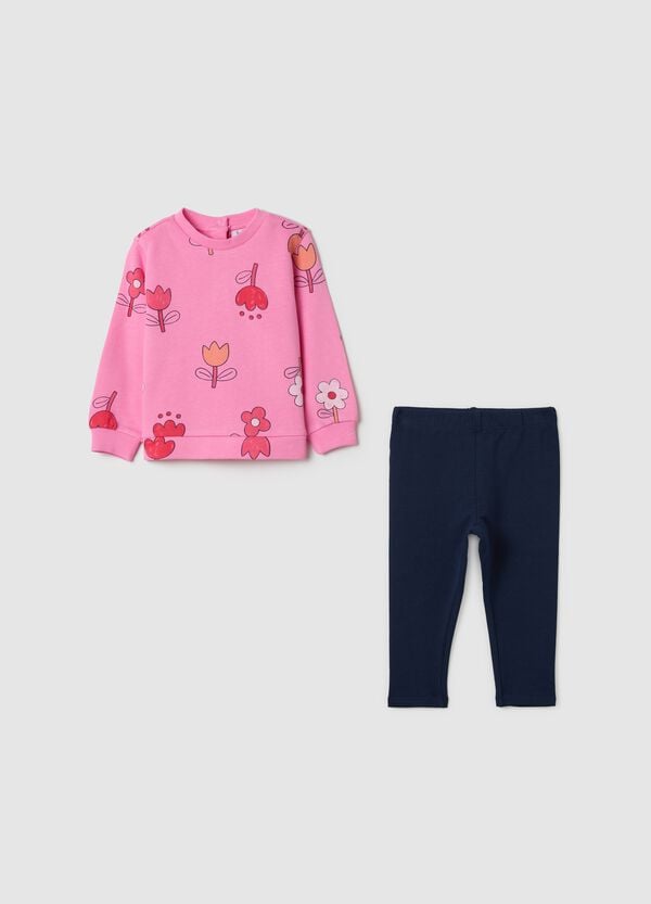 Ovs Jogging set in cotone con stampa fiori