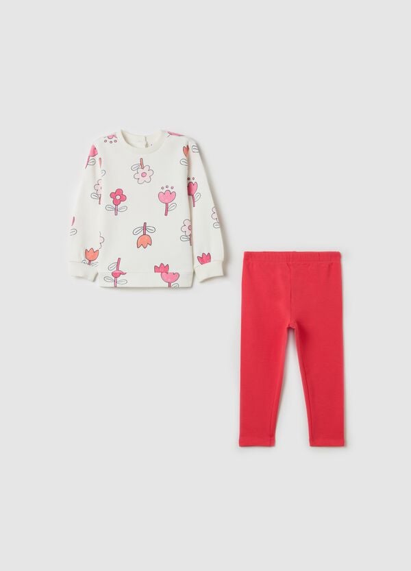 Ovs Jogging set in cotone con stampa fiori