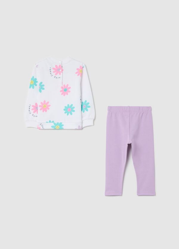Ovs Jogging Set In Cotone Con Stampa "Lucky Flower"