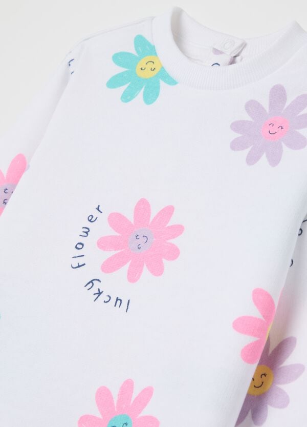 Ovs Jogging Set In Cotone Con Stampa "Lucky Flower"