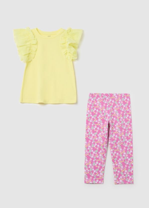 Ovs Jogging set in cotone con volant e stampa
