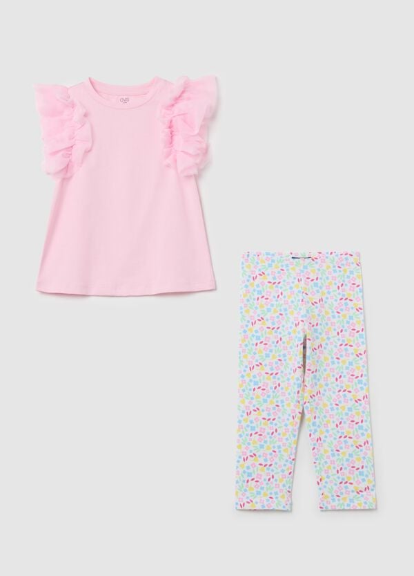 Ovs Jogging set in cotone con volant e stampa