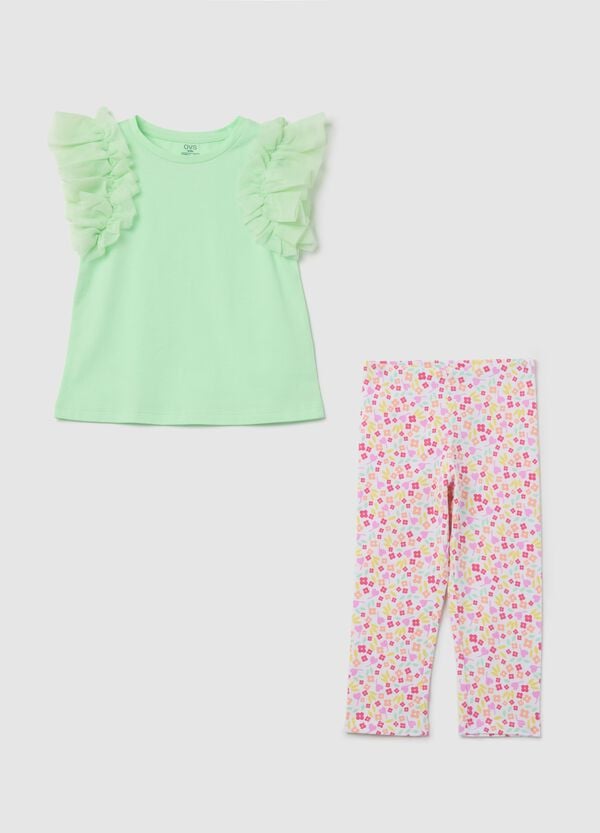 Ovs Jogging set in cotone con volant e stampa