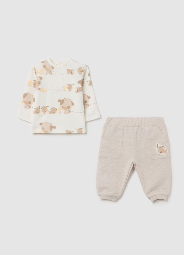 Ovs Jogging set in cotone stampa animali fattoria