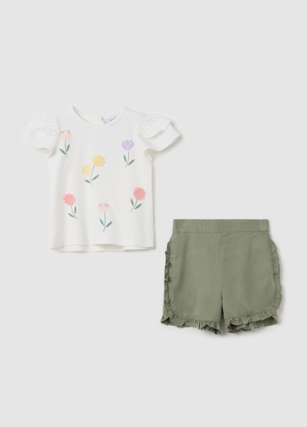 Ovs Jogging set in cotone stretch con stampa fiori