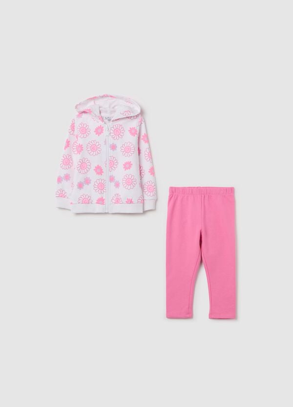 Ovs Jogging set in cotone stretch con stampa fiori