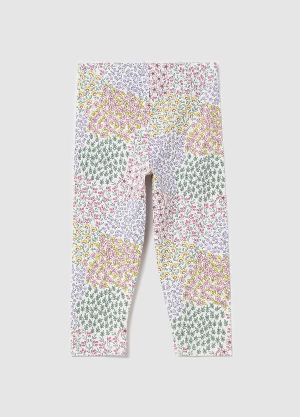 Ovs Legging Floreali In Cotone Stretch