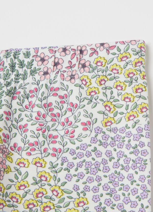 Ovs Legging Floreali In Cotone Stretch
