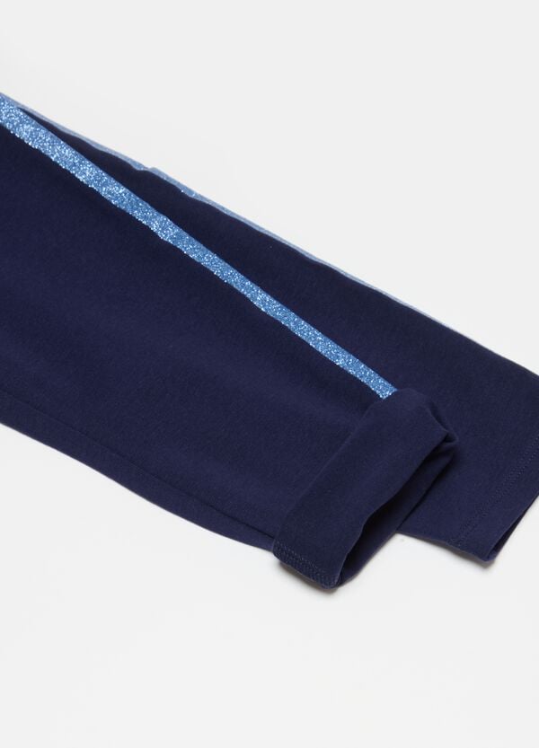 Ovs Leggings A Tre Quarti Con Bande Glitter