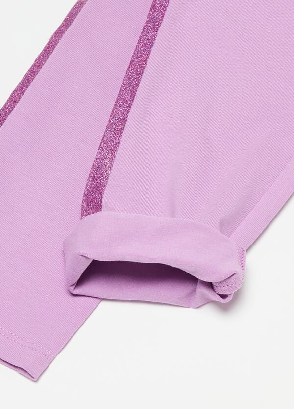 Ovs Leggings A Tre Quarti Con Bande Glitter