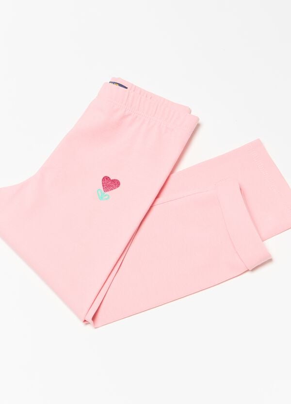 Ovs Leggings A Tre Quarti Con Fiore Glitterato