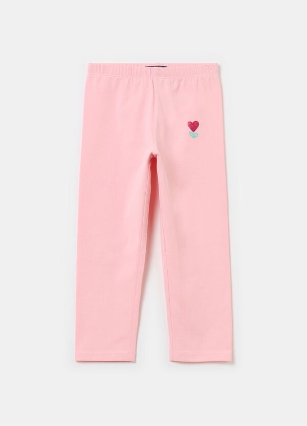 Ovs Leggings a tre quarti con fiore glitterato