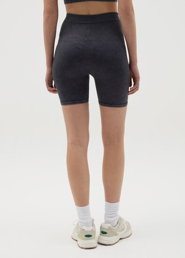 Ovs Leggings Ciclista A Costine Grigio