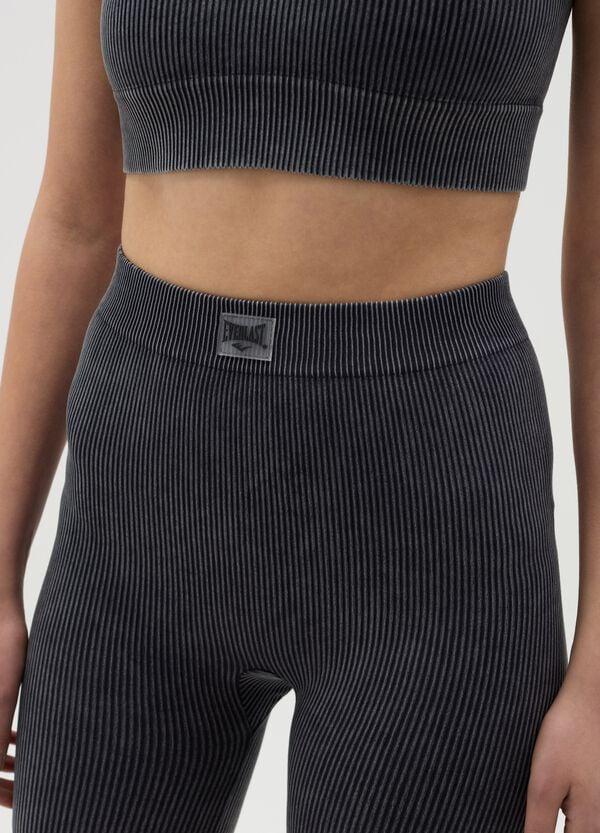 Ovs Leggings Ciclista A Costine Grigio