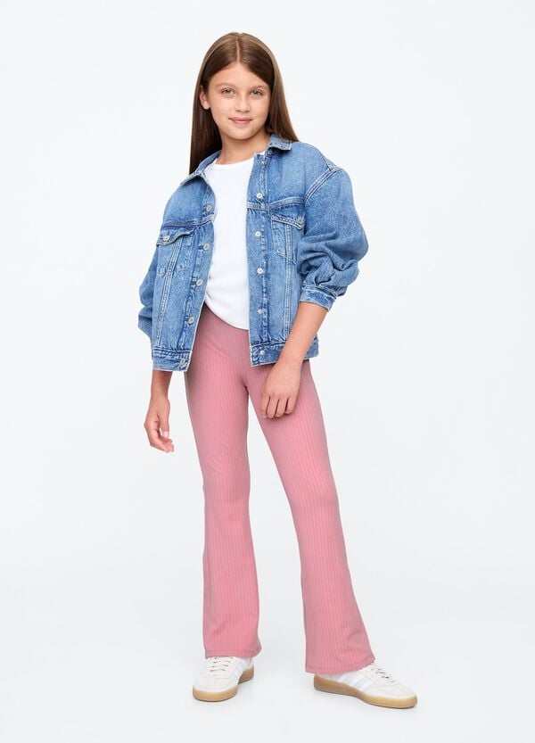 Ovs Leggings flare fit a coste piatte