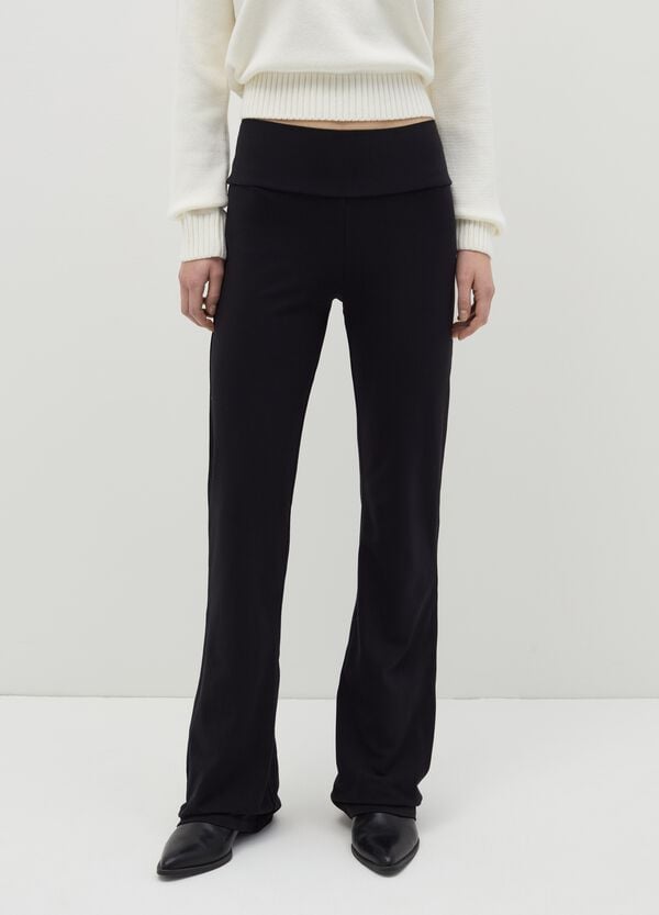 Ovs Leggings Flare Fit In Cotone Stretch