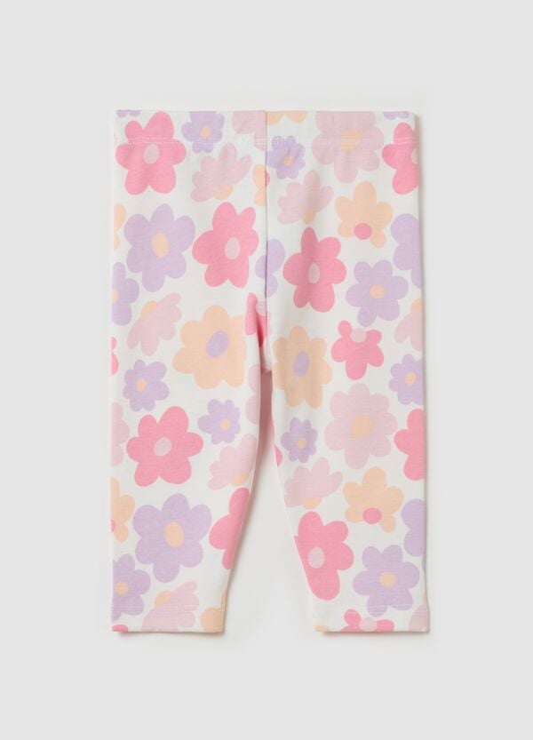 Ovs Leggings In Cotone Con Stampa Fiori