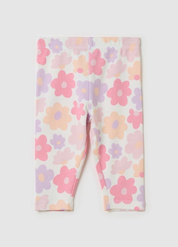 Ovs Leggings in cotone con stampa fiori