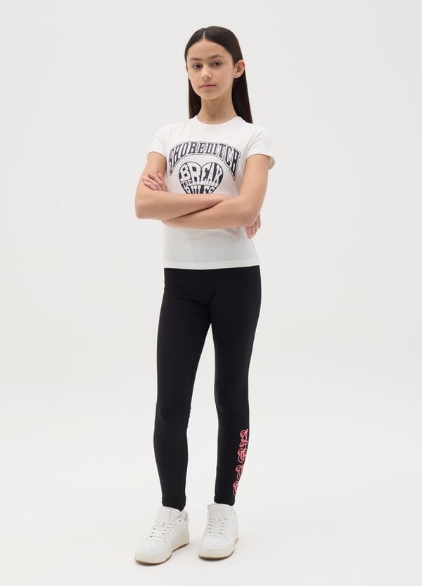 Ovs Leggings in cotone stretch con stampa