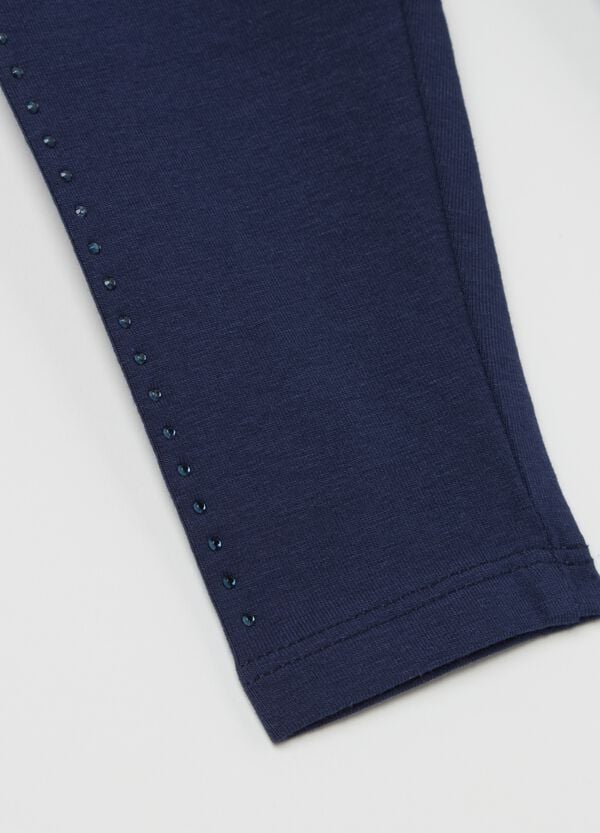 Ovs Leggings In Cotone Stretch Con Strass