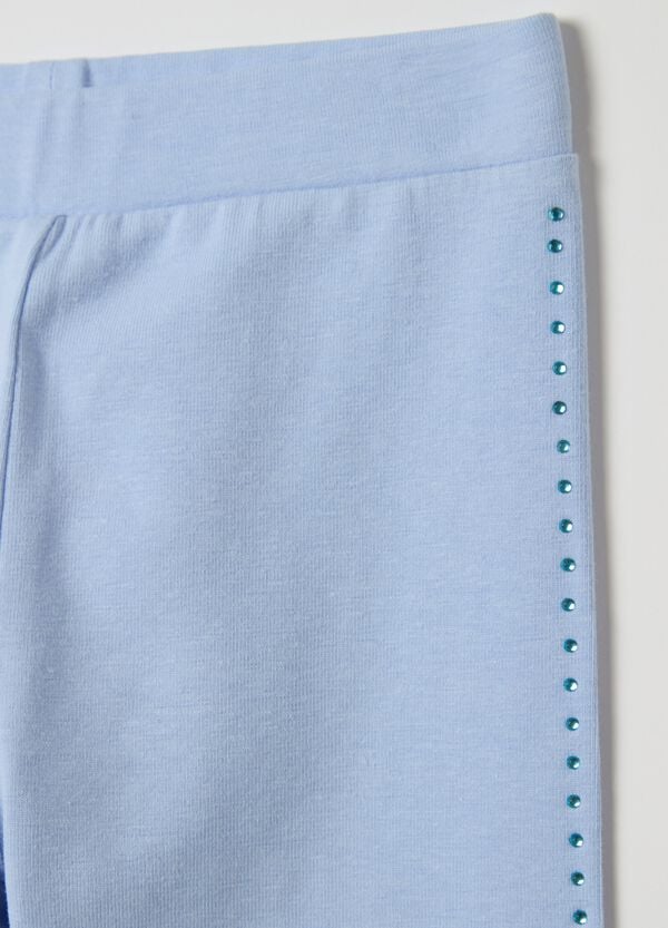Ovs Leggings In Cotone Stretch Con Strass