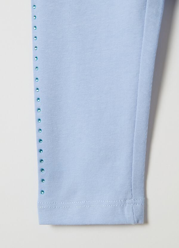 Ovs Leggings In Cotone Stretch Con Strass