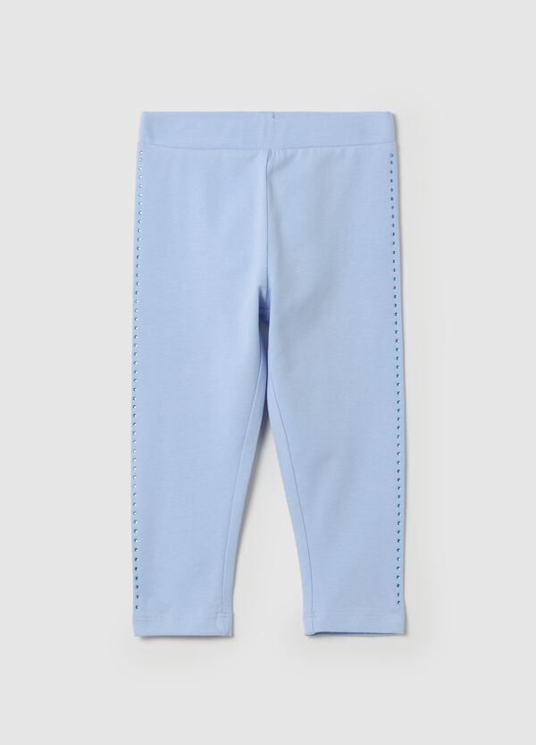 Ovs Leggings in cotone stretch con strass