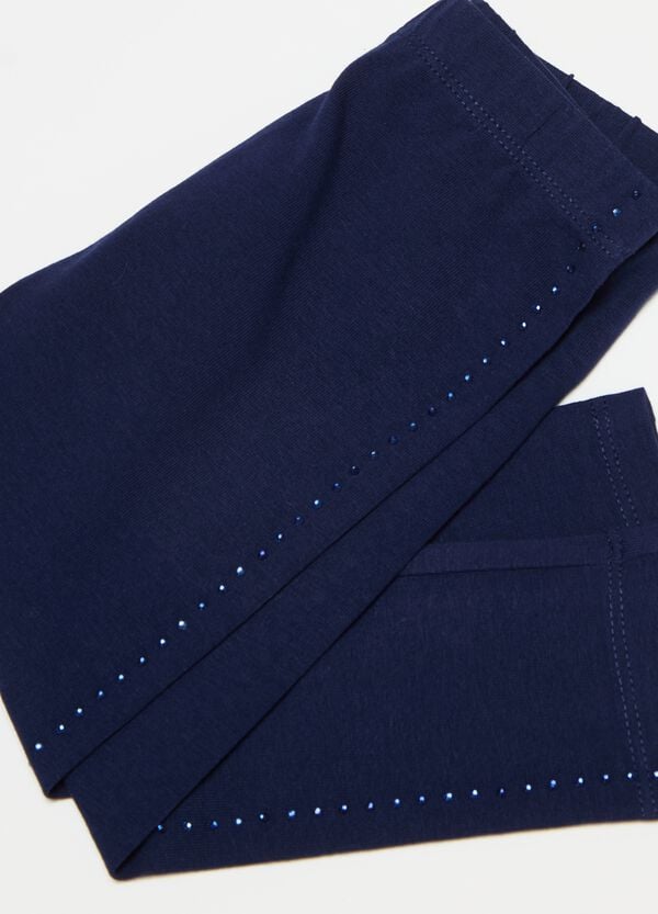 Ovs Leggings In Cotone Stretch Con Strass