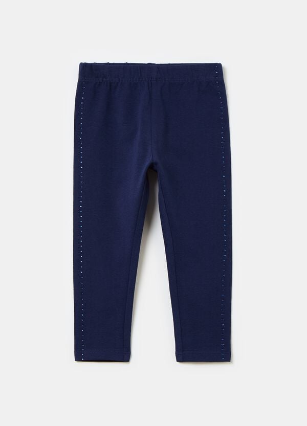 Ovs Leggings in cotone stretch con strass