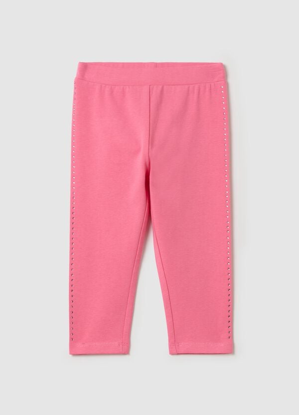 Ovs Leggings in cotone stretch con strass