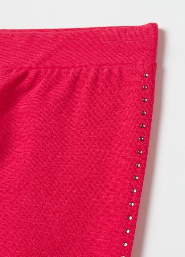 Ovs Leggings In Cotone Stretch Con Strass