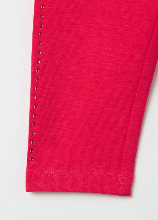 Ovs Leggings In Cotone Stretch Con Strass