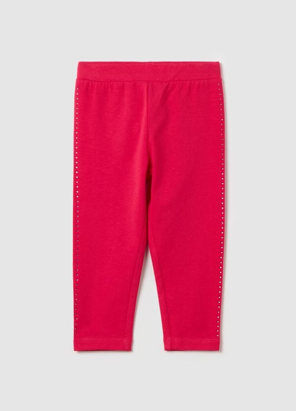 Ovs Leggings in cotone stretch con strass