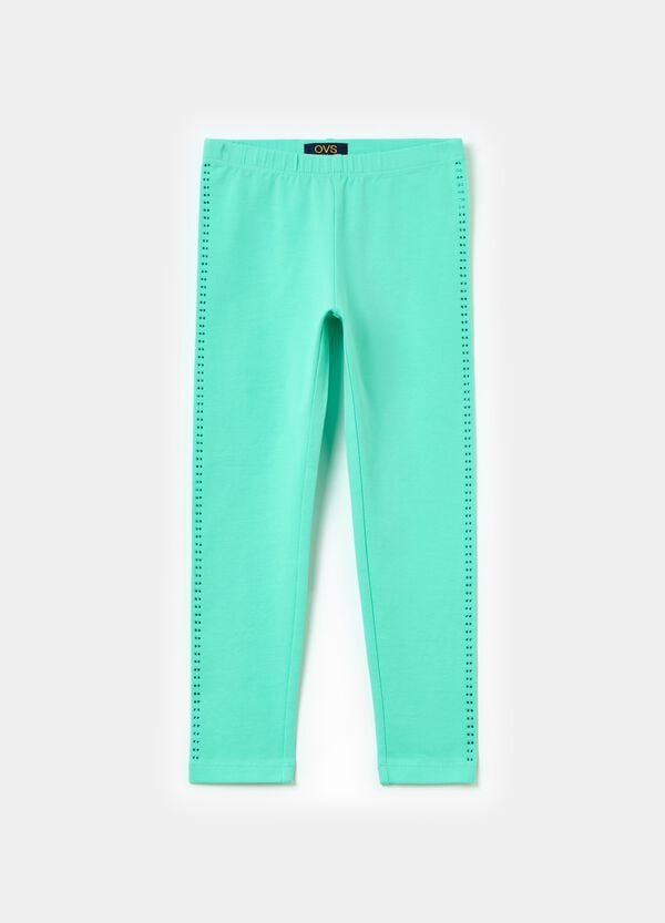 Ovs Leggings in cotone stretch con strass