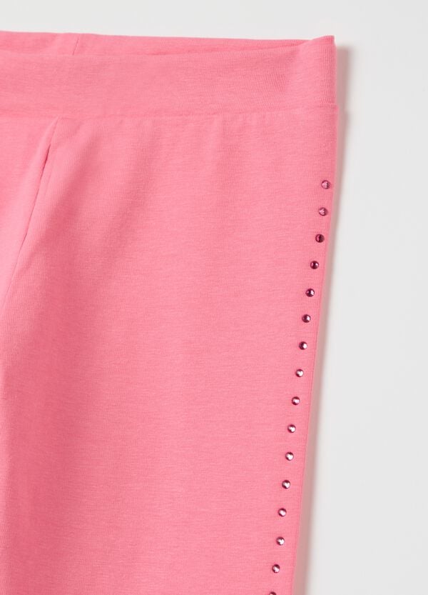 Ovs Leggings In Cotone Stretch Con Strass