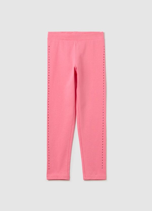 Ovs Leggings in cotone stretch con strass