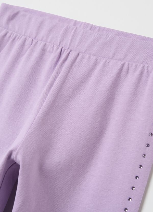 Ovs Leggings In Cotone Stretch Con Strass