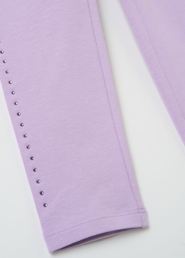 Ovs Leggings In Cotone Stretch Con Strass