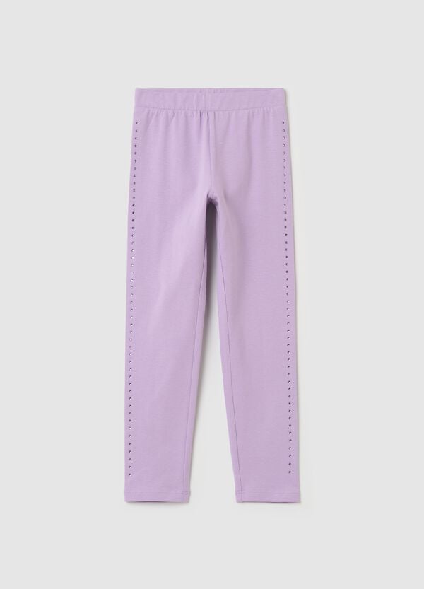Ovs Leggings in cotone stretch con strass