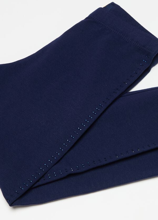 Ovs Leggings In Cotone Stretch Con Strass