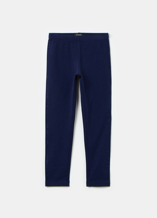 Ovs Leggings in cotone stretch con strass