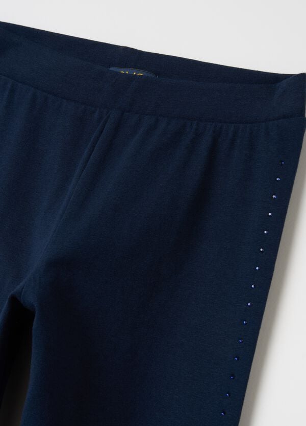 Ovs Leggings In Cotone Stretch Con Strass