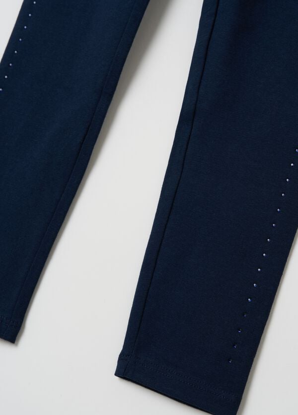 Ovs Leggings In Cotone Stretch Con Strass