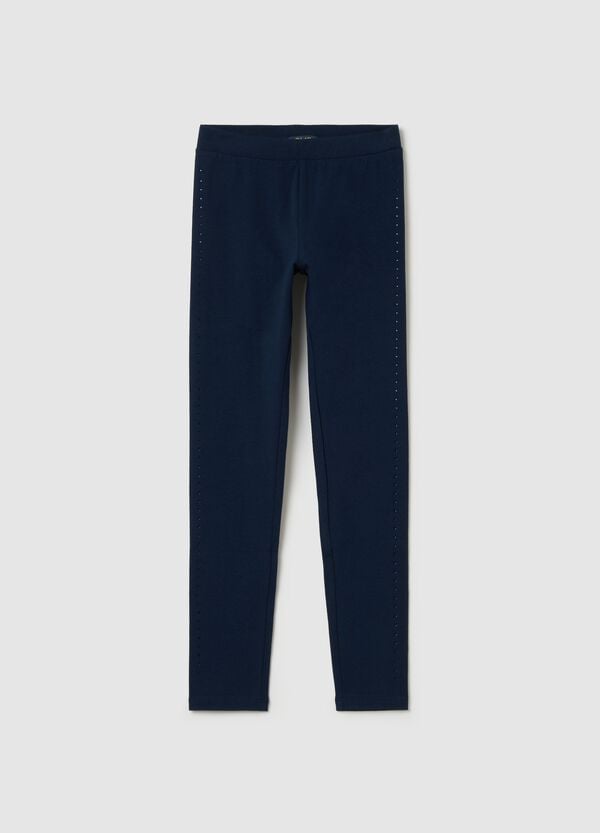 Ovs Leggings in cotone stretch con strass